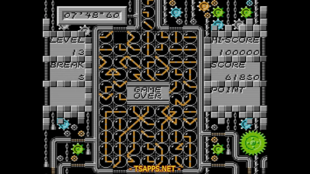 上まで詰まってしまうとゲームオーバー