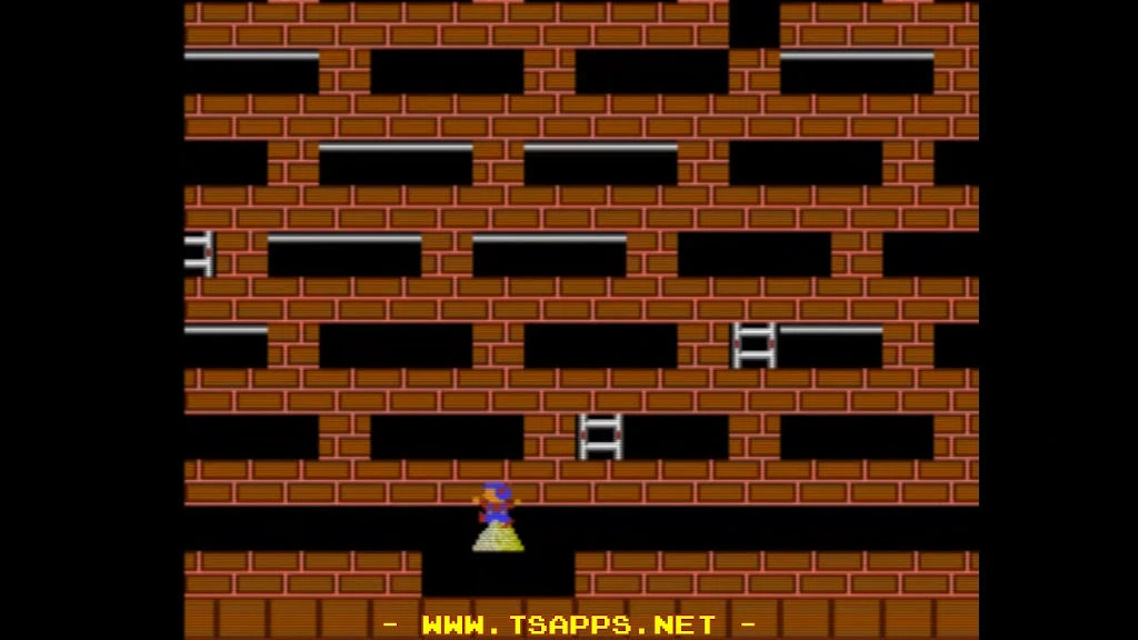 金塊を取ると脱出ハシゴが出現するので左へ！