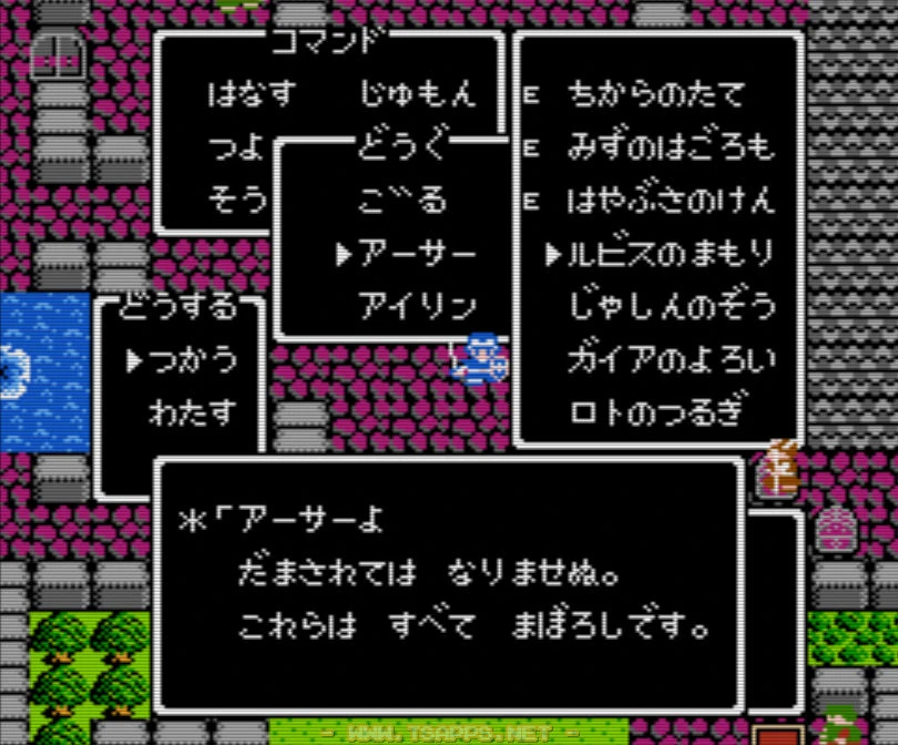 精霊ルビスにハーゴンの作り出した幻を消し去ってもらう