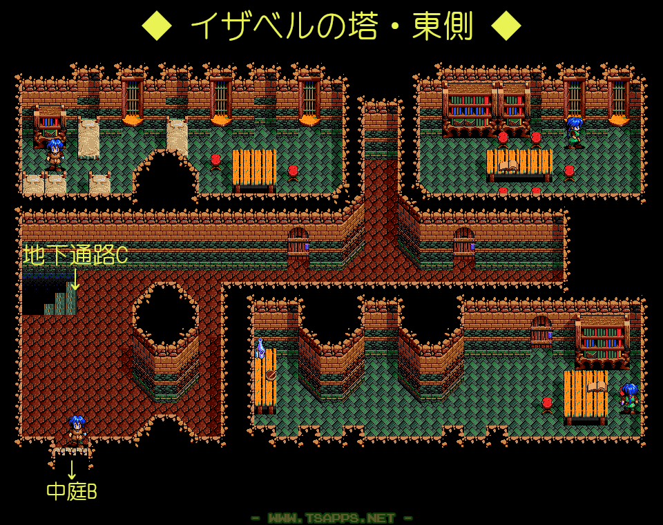 イザベルの塔・東側 マップ