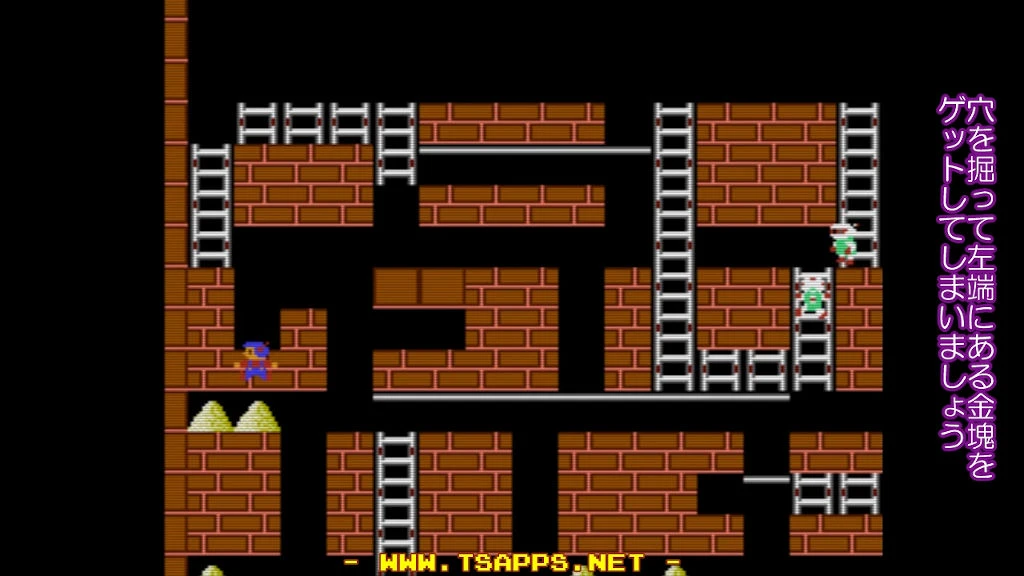 左上から穴を掘って金塊の上へ！