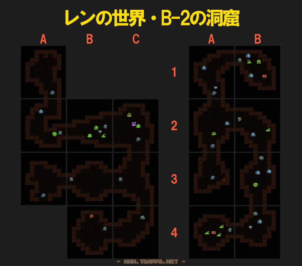 レンの世界・最初に挑む洞窟マップ