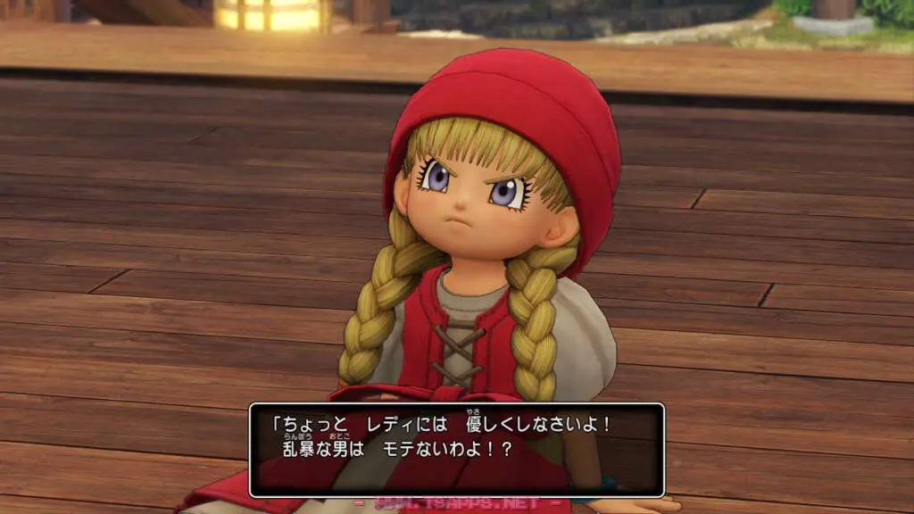 酒場の前で謎の少女と出会う