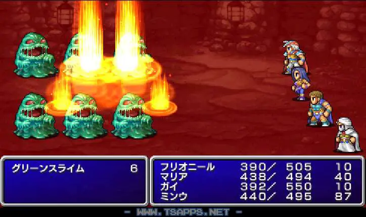 魔法でなければ倒しにくいスライムたちが登場