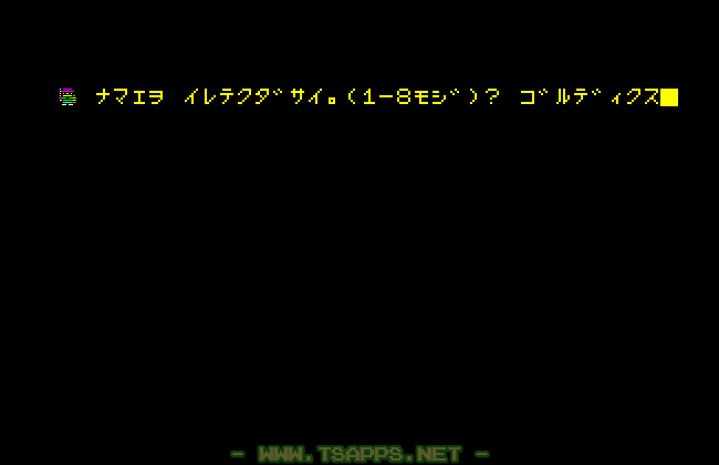 名前を入れてゲームスタート