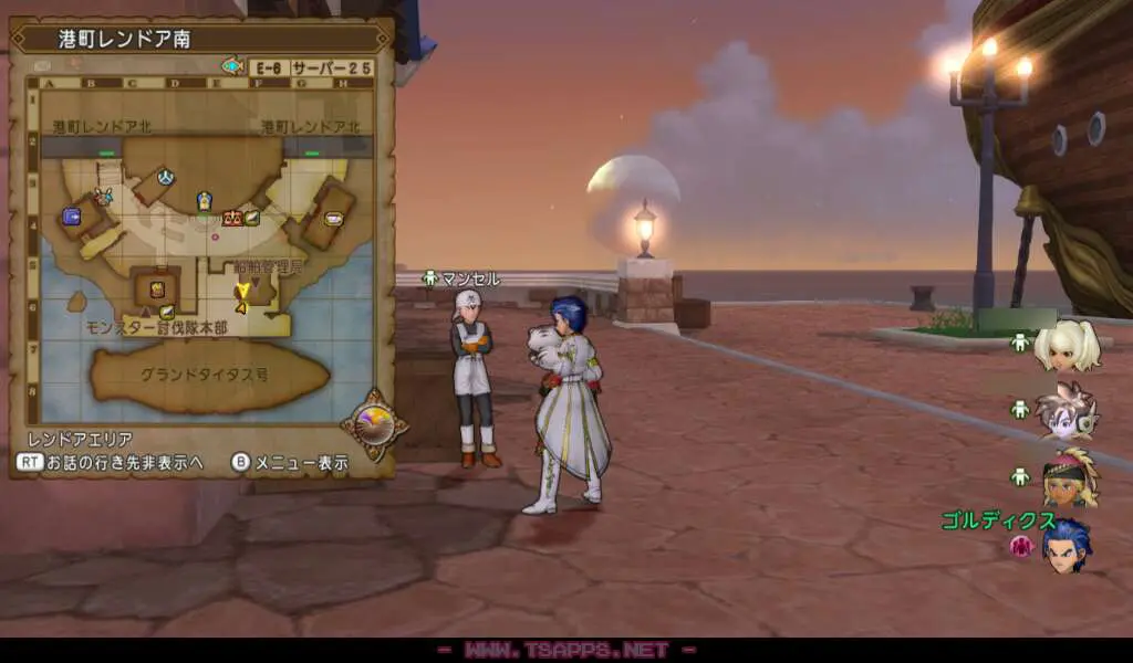 港町レンドア南の船舶管理局前へ