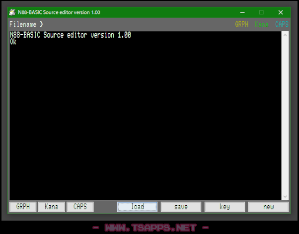N88-BASICの画面っぽいエディタです