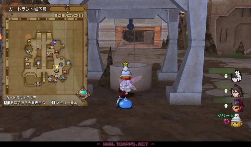 ガートラント城下町の酒場前にある井戸へ