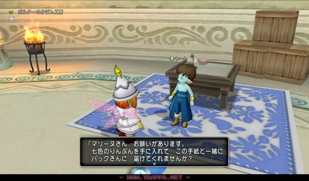 パックから渡されたかばんをトートに見せる